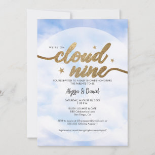 We zijn op Cloud 9 Couple Baby shower Kaart