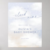 We zijn op Cloud 9 Dreamy Clouds Baby shower Welko Poster (Voorkant)