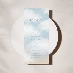 We zijn op Cloud 9 Dreamy Clouds Menu Kaart Blauw