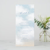 We zijn op Cloud 9 Dreamy Clouds Menu Kaart Blauw (Staand voorkant)