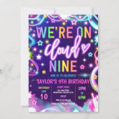 We zijn op Cloud 9 Neon Glow 9e verjaardagsfeestje Kaart (Voorkant)