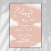 We zijn op Cloud 9 Pink Baby shower Invitation Kaart