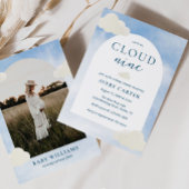 We Zijn Op Cloud 9 Waterverf Foto Baby Shower Kaart