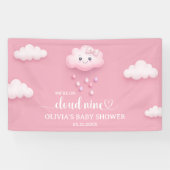 We zijn op cloud negen roze meisje Baby shower Spandoek (Horizontaal)
