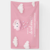 We zijn op cloud negen roze meisje Baby shower Spandoek (Verticaal)