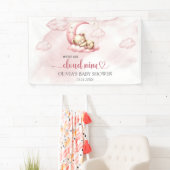 We zijn op cloud negen roze meisje Baby shower Spandoek (Insitu)