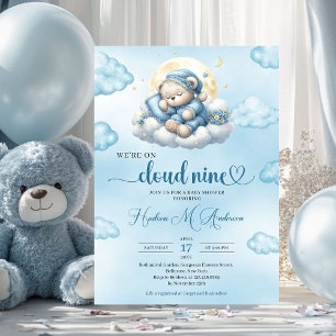We zijn op cloud negen schattige teddybeer slapend kaart