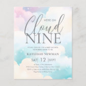 We zijn op Cloud Nine Baby shower Budget Invitatio (Voorkant)