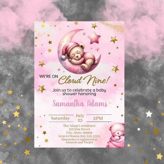 We zijn op Cloud Nine Baby shower Invitation Kaart