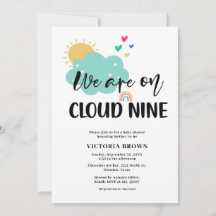 We zijn op Cloud Nine Baby Shower Uitnodiging
