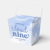 We zijn op Cloud Nine Blue 9th Birthday Party Bedankdoosjes (Voorkant Zijde)