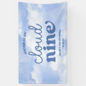 We zijn op Cloud Nine Blue 9th Birthday Party Spandoek (Verticaal)