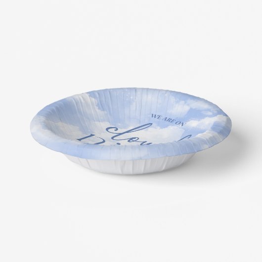 We zijn op Cloud Nine Blue Baby shower Papieren Kommen (Gebogen)