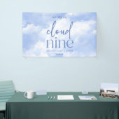 We zijn op Cloud Nine Blue Baby shower Spandoek (Beurs)