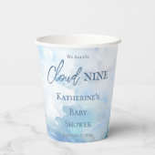 We zijn op Cloud Nine Blue Boy Baby shower Papieren Bekers (Achterkant)