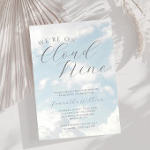 We zijn op Cloud Nine Blue Clouds Baby shower Kaart