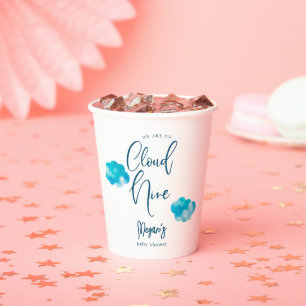 We zijn op Cloud Nine Boy Baby shower Papieren Bekers