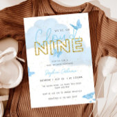 We zijn op Cloud Nine Butterflies Boy Baby shower Kaart