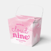 We zijn op Cloud Nine Pink 9th Birthday Party Bedankdoosjes (Voorkant Zijde)