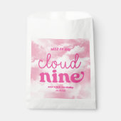 We zijn op Cloud Nine Pink 9th Birthday Party Bedankzakje (Voorkant)