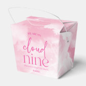 We zijn op Cloud Nine roze Baby shower Bedankdoosjes (Achterkant)