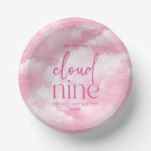 We zijn op Cloud Nine roze Baby shower Papieren Kommen