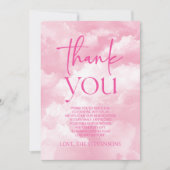 We zijn op Cloud Nine Sparkle Clouds Baby shower Bedankkaart (Voorkant)