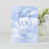 We zijn op Cloud Nine Sparkle Clouds Baby shower Bedankkaart (Staand voorkant)