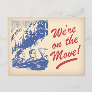 We zijn op de verhuizing Retro Change of Address B Aankondigingskaart