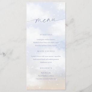 We zijn op wolk 9 Droomwolken Menu Kaart