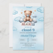 We zijn op wolk negen bruine jongen teddybeer op w kaart (Voorkant)