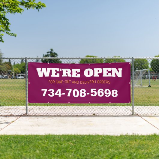 We zijn open aangepaste restaurantbanner spandoek (Insitu)