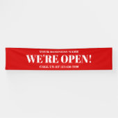 We zijn Open Bold Red Business Spandoek (Horizontaal)