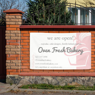 We zijn Open Roze Cupcake Bakkerij Bedrijf Spandoek