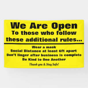 We zijn open Sign met extra regels Spandoek