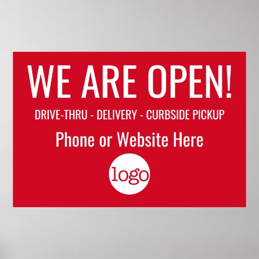 We zijn open - voeg Logo en details toe Poster (Voorkant)