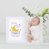 We zijn over de maan 2 foto geboorte aankondiging (Staand voorkant)