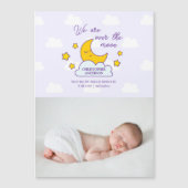 We zijn over de maan Baby foto geboorteaankondigin (Voorkant)