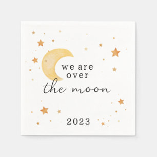 "We zijn over de maan" baby shower servet