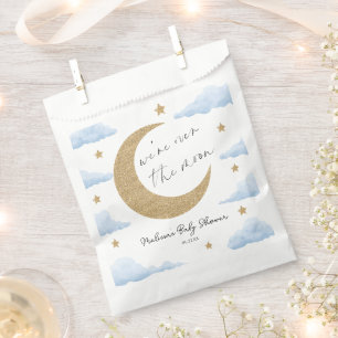 We zijn Over De Maan Blauwe Hemel Baby Shower Bedankzakje