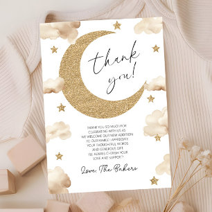 We zijn over de maan Boho Celestial Baby Shower Bedankkaart