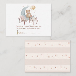 We zijn over de moon Teddy Bear Diaper Raffle Notitiekaartje