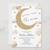 We zijn over het Moon Boho Celestial Baby shower Kaart (Voorkant)