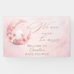 We zijn over het Moon Girl Baby shower Spandoek