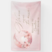 We zijn over het Moon Girl Baby shower Spandoek (Verticaal)