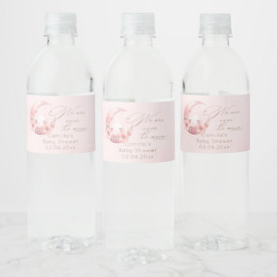 We zijn over het Moon Girl Baby shower Waterfles Etiket