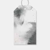 We zijn over het Moon Grey Gold Baby shower Cadeaulabel (Achterkant)