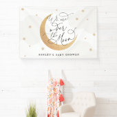 We zijn over het Moon Neutral Baby shower Spandoek (Insitu)