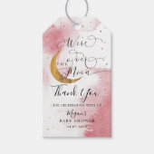 We zijn over het Moon Pink Gold Baby shower Cadeaulabel (Voorkant)