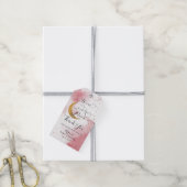 We zijn over het Moon Pink Gold Baby shower Cadeaulabel (Met Touw)